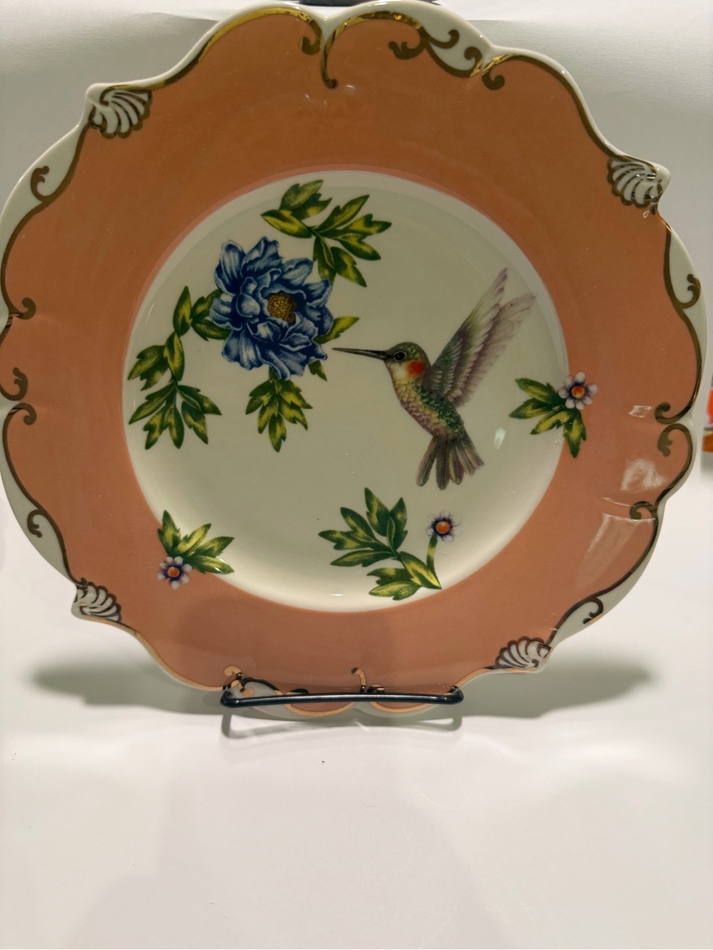 Anthropologie Lou Rota Mother Nature Hummingbird Dessert Plate 9.5”